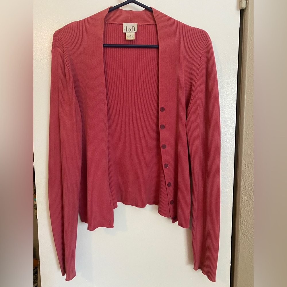 Rosy Pink Ann Taylor Loft cardigan. Medium